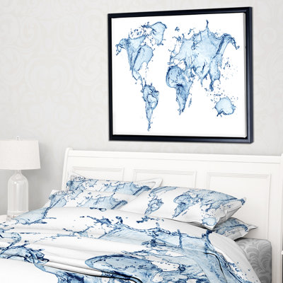 « world map water splash », impression