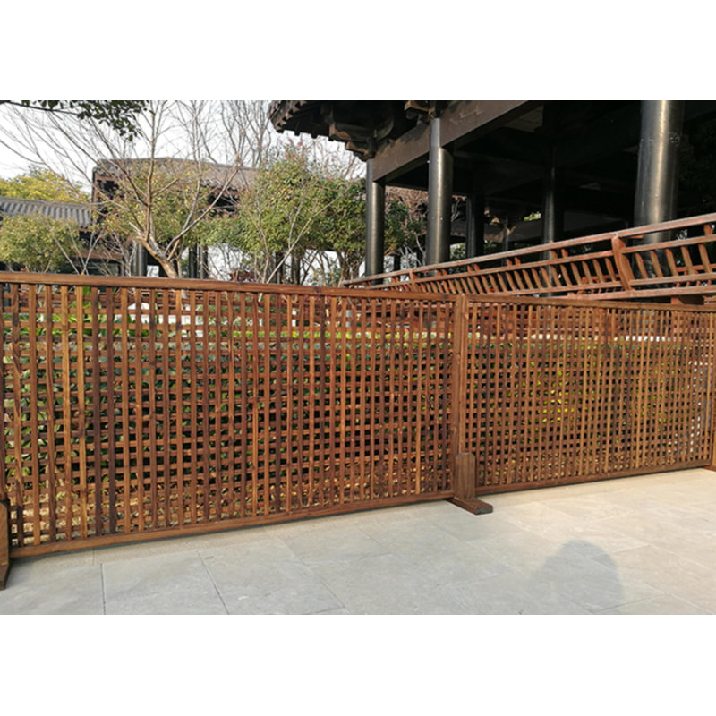 36" W X 72" H Square Grid Solid Wood Lattice With Stand