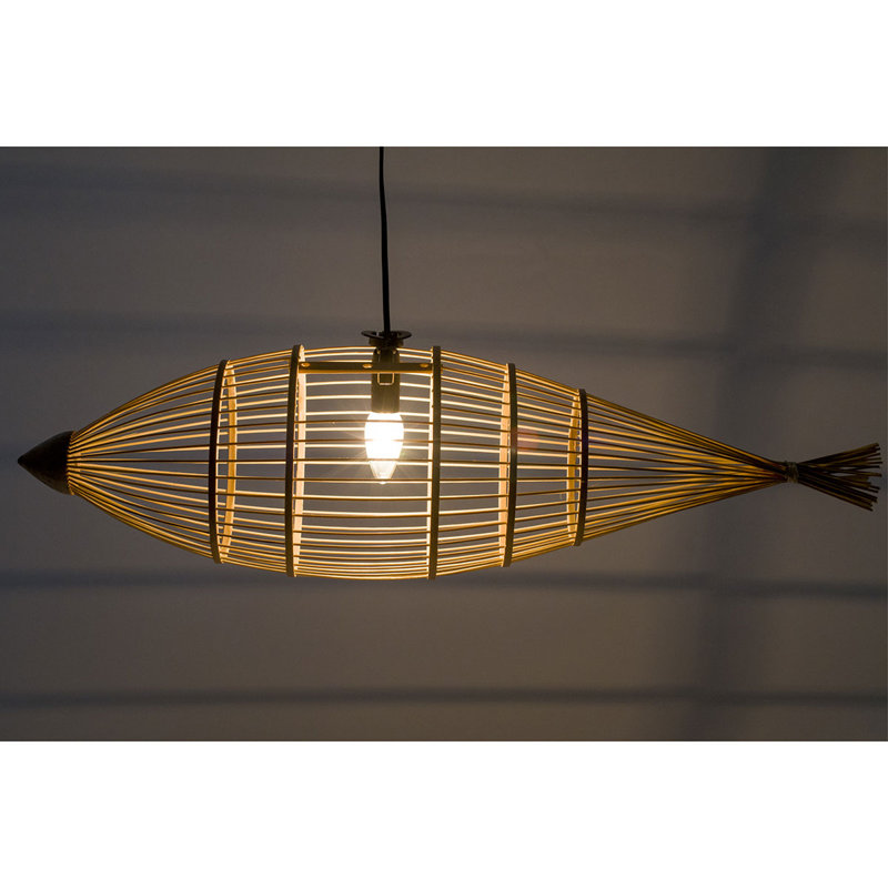 Alahbasri - Light Wood Unique/Statement Pendant, 95cm H x 25cm W