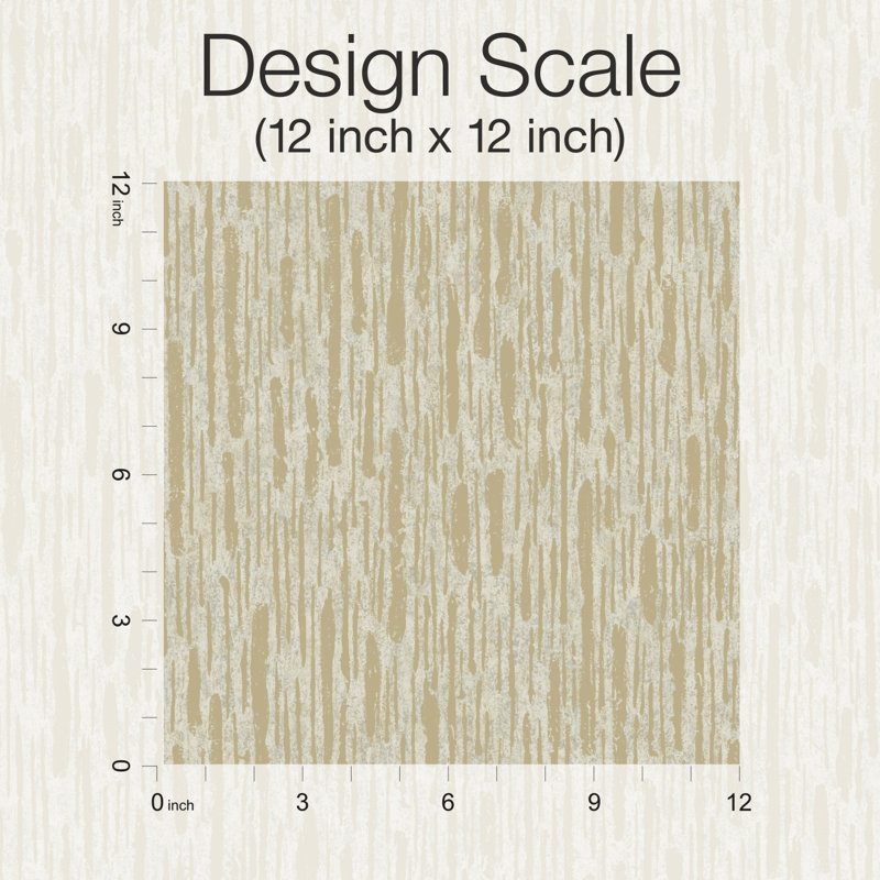 Abstract Metallic Wallpaper Roll, Brown/Gold