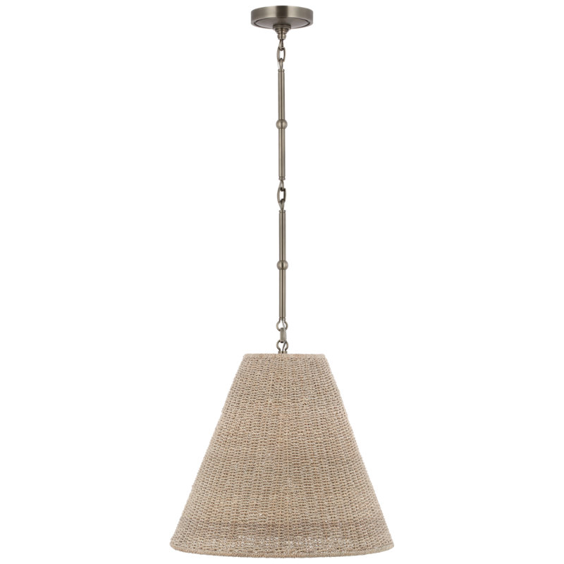 Goodman Pendant by Thomas O'Brien, Bronze/Hand Rubbed Antique Brass, Ash, 10.5" H x 9.5" W x 9.5" D