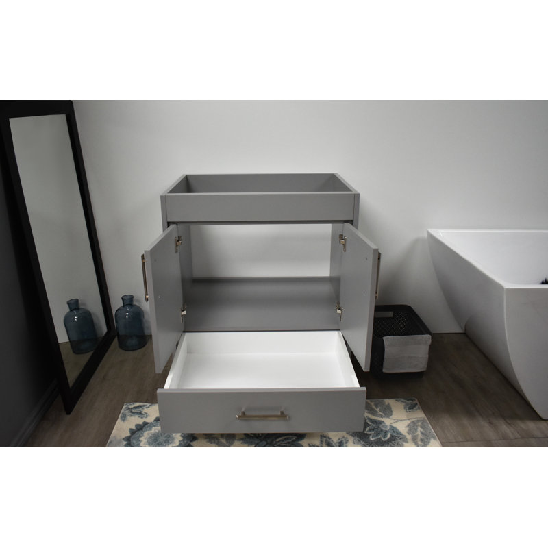 Base de meuble-lavabo simple 23,25 po Capri seulement, gris