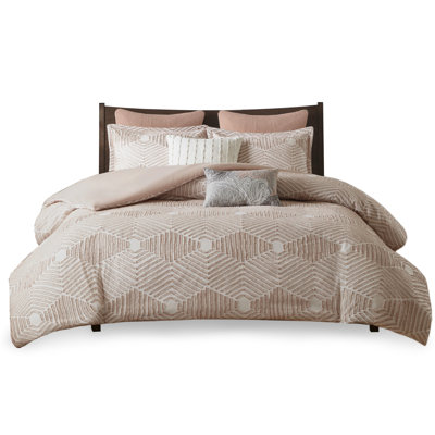 Full Blush Cotton Bedding - Reversible & Soft Touch Comforter And Sham Pair Style Comfortable