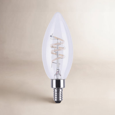 4 Watt B11 LED Reminiscent Flex Gray Coil Filament E12 3000K 120 Volt