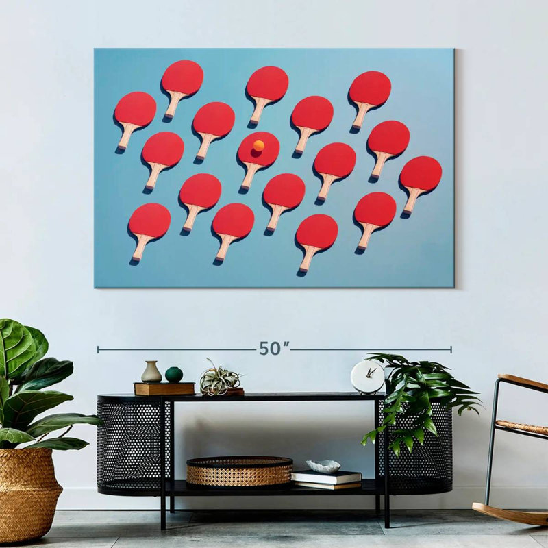 Sireci Ping Pong Paddles And Ball, 34" H x 51" W