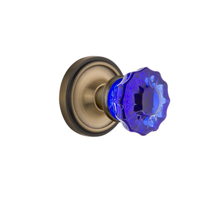 Rosette classique avec bouton de porte cristal cobalt