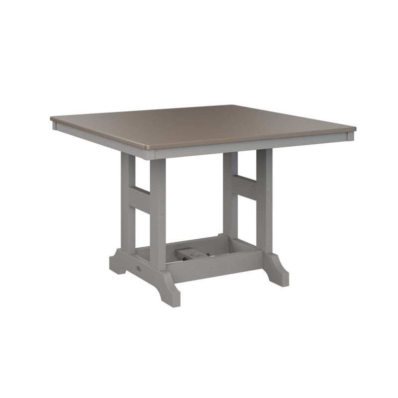Table de salle à manger carrée 44 po Berlin Gardens Garden Classic, Bronze martelé, Gris clair