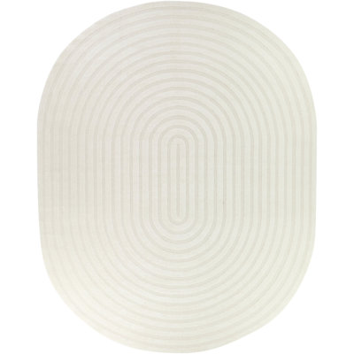 Barnfield Cream Oval High-Low Area Rug