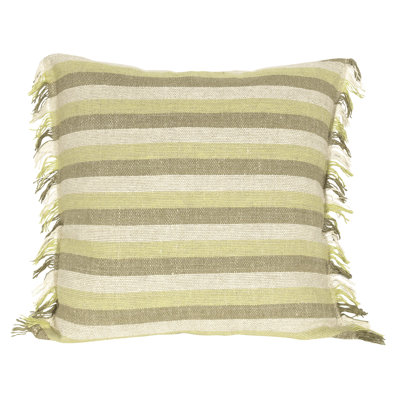 Coussin décoratif en coton et lin à rayures