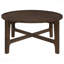 Table basse ronde en bois massif brun foncé