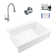 Parker Fireclay 34" Single Bowl Quick-Fit Farmhouse Apron Front Drop-in Kitchen Sink with Pfirst Faucet Kit