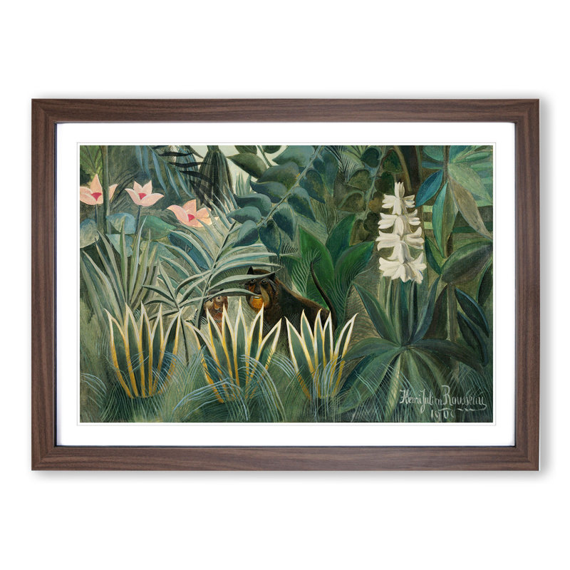 The Equatorial Jungle by Henri Rousseau - Framed Print, 27cm H x 36cm W x 2cm D, Walnut