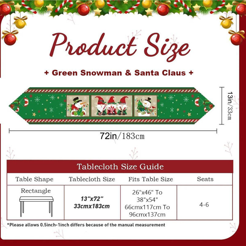 Chemin de table de Noël