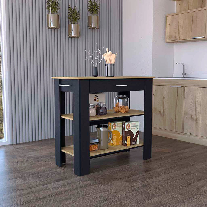 Îlot de cuisine 40 po, deux tablettes