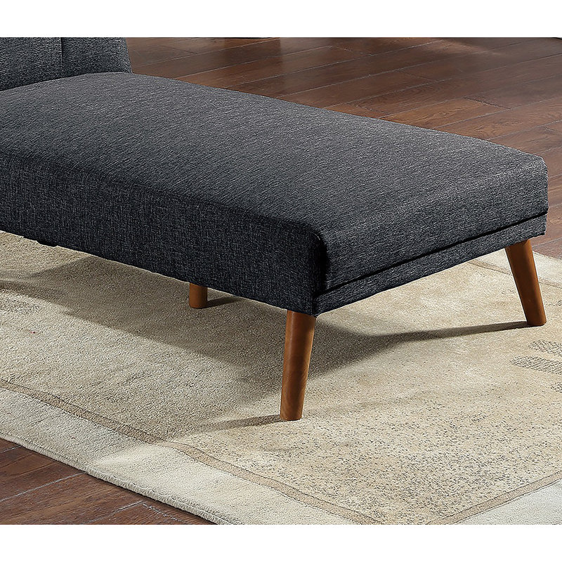 Méridienne réglable en polyfibre, canapé de salon, Brun, Noir