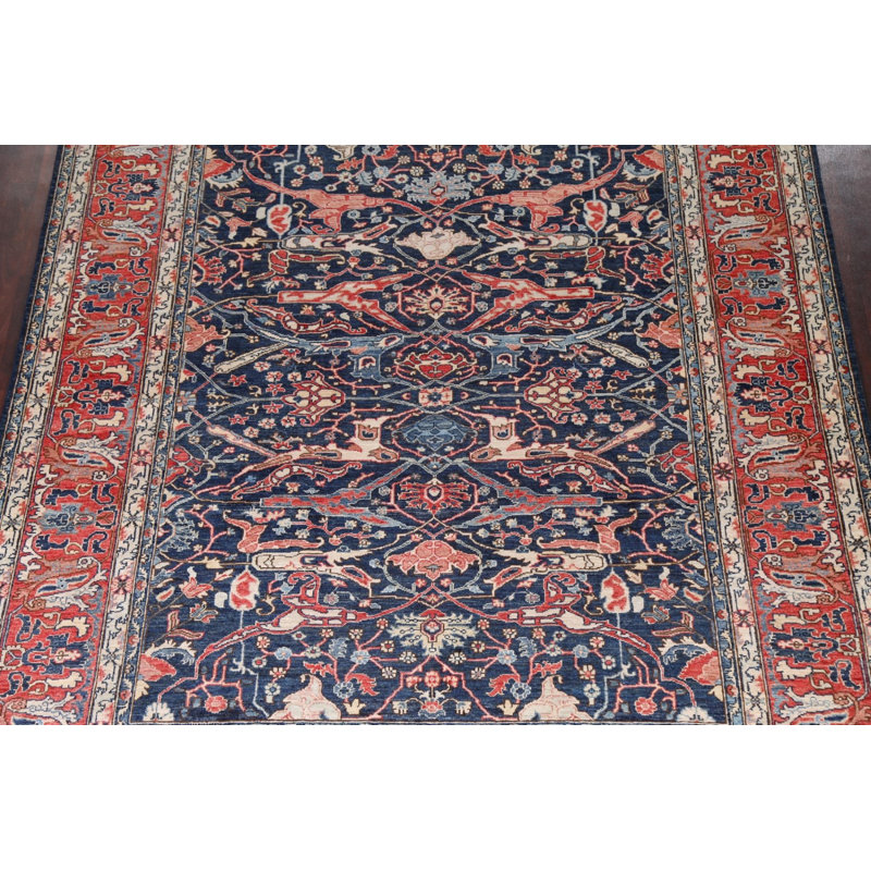 Tapis oriental à motif floral et teinture végétale Ziegler