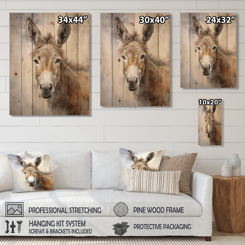 Amaury - Décoration murale animaux en bois sur bois de pin naturel, H 40 po x l 30 po