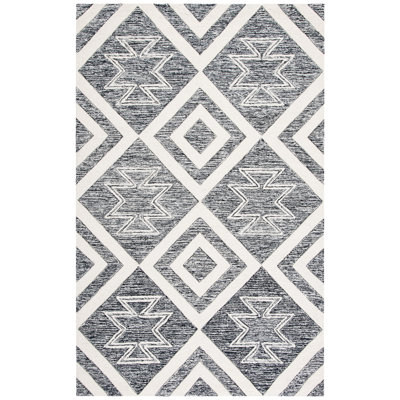 Tapis marocain en laine et coton touffeté à la main Alexea