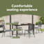  Garden Dining Set Anthracite Powder-Coated Steel Outdoor Furniture