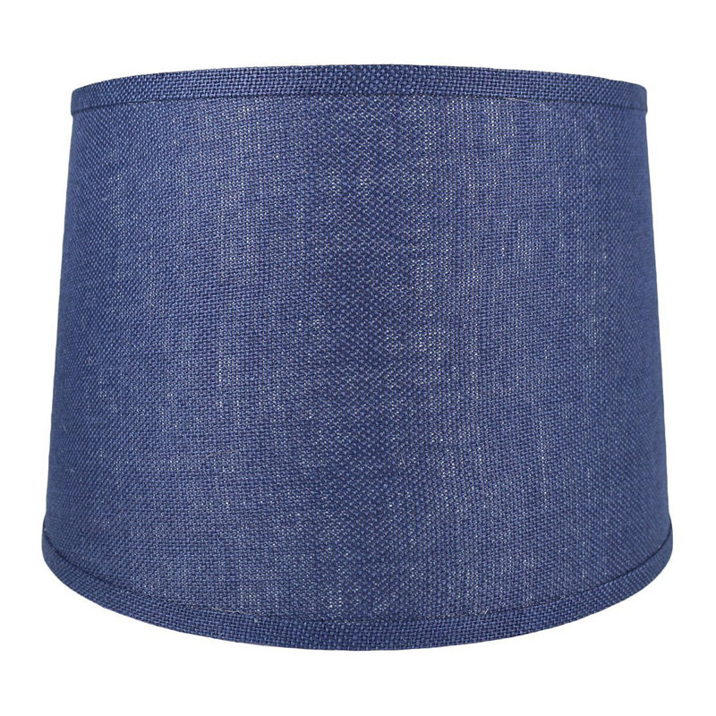 Abat-jour tambour en toile de jute (araignée), Bleu marine, H 8,5 po x l 12 po P 12 po