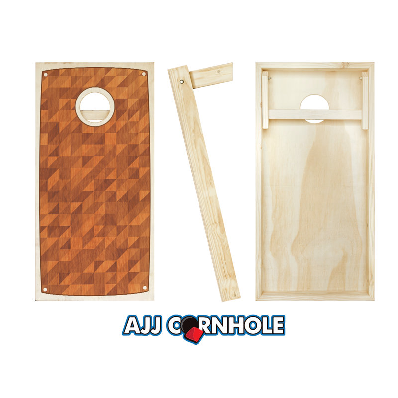 2' x 4' Retro Stained Satchel Solid Wood Cornhole Set with Bags, Red/Orange