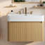 Meuble-lavabo moderne avec rangement, meuble-lavabo suspendu en bois de 76 cm (30 pouces) avec lavabo.-561191024