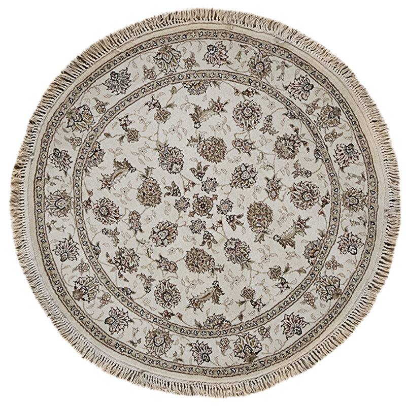 High-Quality Hand-Knotted Ivory Area Rug