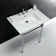 Ceramic Rectangular Console Bathroom Sink with Overflow