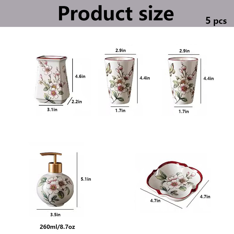 Ensemble d'accessoires de salle de bain en céramique