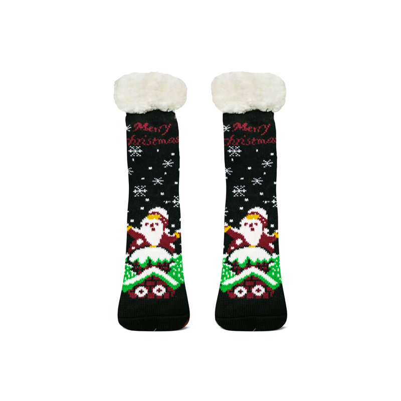 Xmas Fun Festive Fleece Lined Pair Socks Merry Christmas