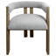 Chaise rembourrée grise et brune-1112046064