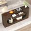 Console à grain de bois avec tiroir, canapé d'entrée moderne en panneau de particules d'ingénierie, table d'appoint étroite à cadre creux ovale pour le couloir du salon