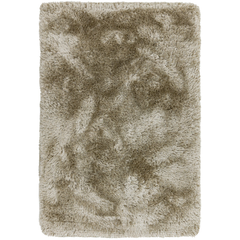 Plush Deep Pile Shaggy Sand Rug, Round 150cm