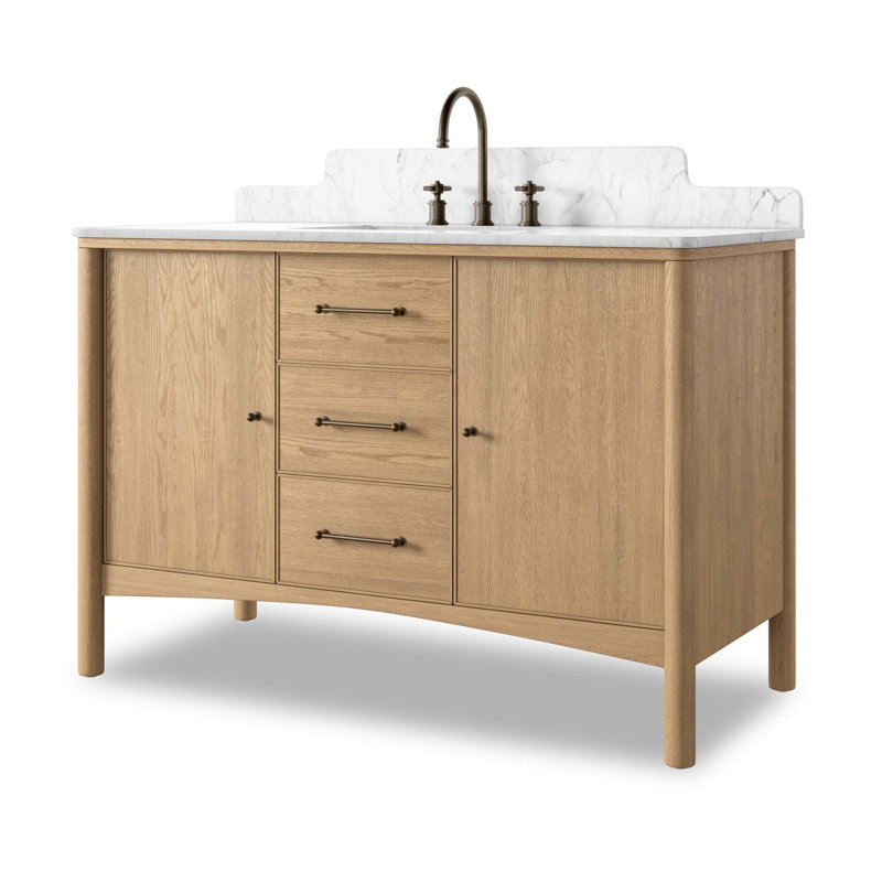 Porter Double Vanity-Carrara Marble, 48.5"