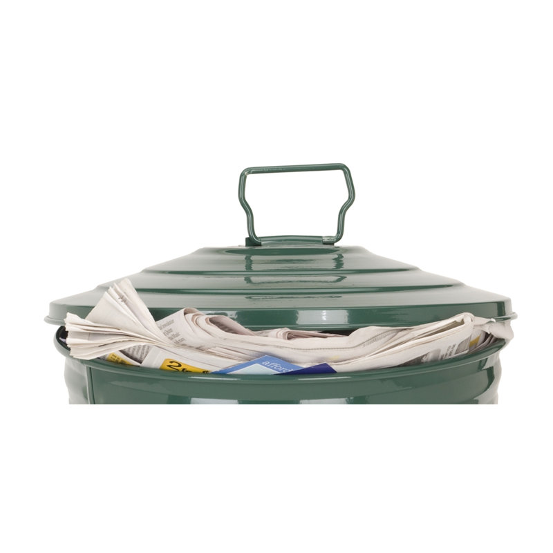 Steel Outdoor Trash/Recycling Bins, Sage, 22" H x 15" W x 15" D