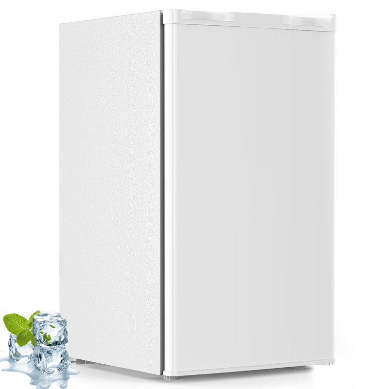 3.2 Cu. Ft. Mini Fridge with Freezer Reversible Door for Flexible Placement, 7 Precise Temp Controls& 2 Easy-Clean Shelves, ldeal for Bedrooms/Offices/Dorms