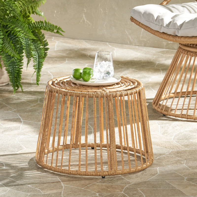 Table d'appoint brune - Aucun assemblage requis pour une utilisation extérieure - Conception enveloppante