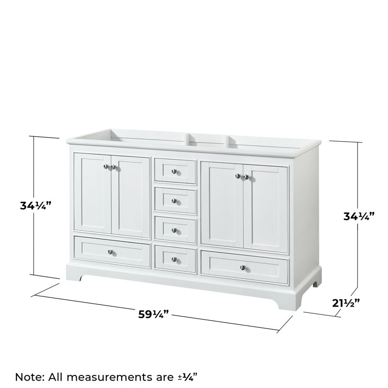 Base de meuble-lavabo double Deborah, Blanc / chrome poli