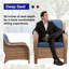 Chaises longues d'extérieur en rotin avec coussins Deb Wicker-401519778-377751453