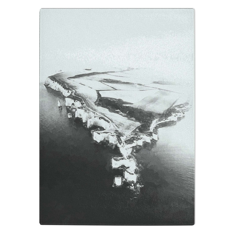 Tempered Glass Old Harry Rocks Cliffs in Dorset Chopping Board, 28.5 cm W x 39 cm L