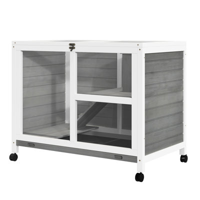 Wheeled Compact Rabbit Coop With Customizable Attributes - Waterproof, Gray Gray, Sized