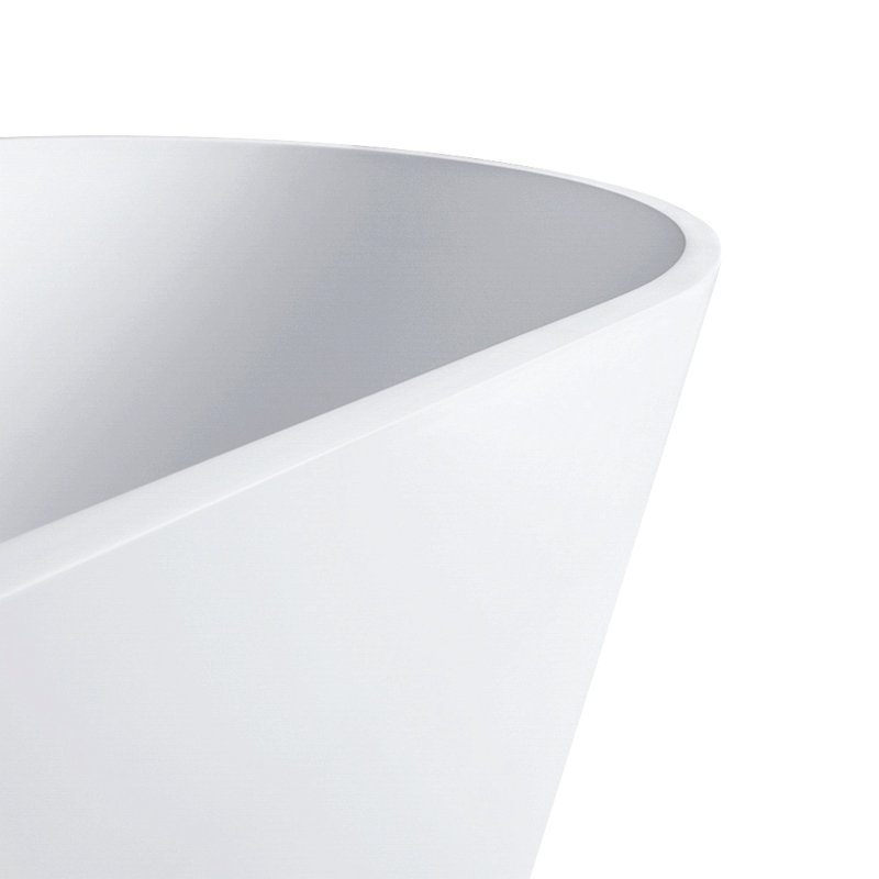Baignoire de trempage autoportante à surface solide de 63 po pour salle de bain