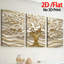 Impression sur toile 3 pièces Fortune Tree Gold & Diamond pour salon haut de gamme-548704165