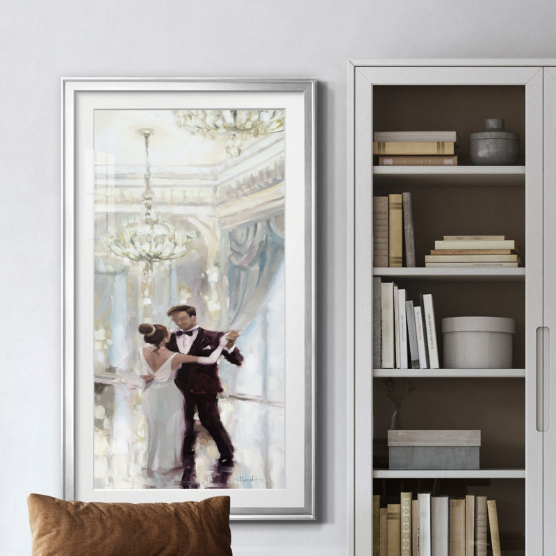 Ballroom Dancing - Peinture encadrée, H 14,5 po x l 26,5 po x P 1,5 po, Argent