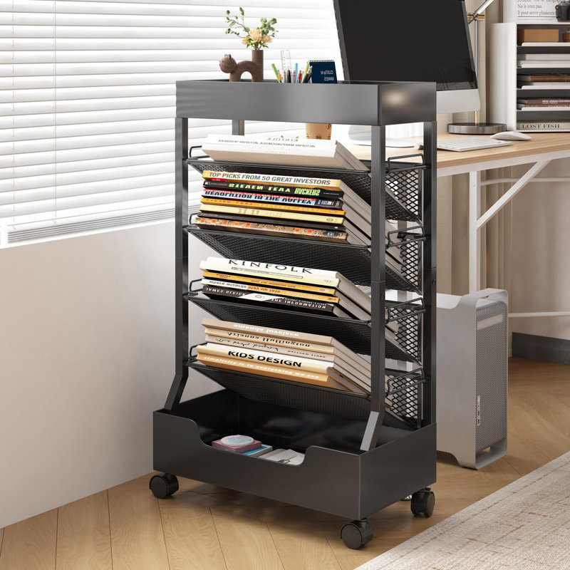 71cm H x 42cm W Book Cart, Black