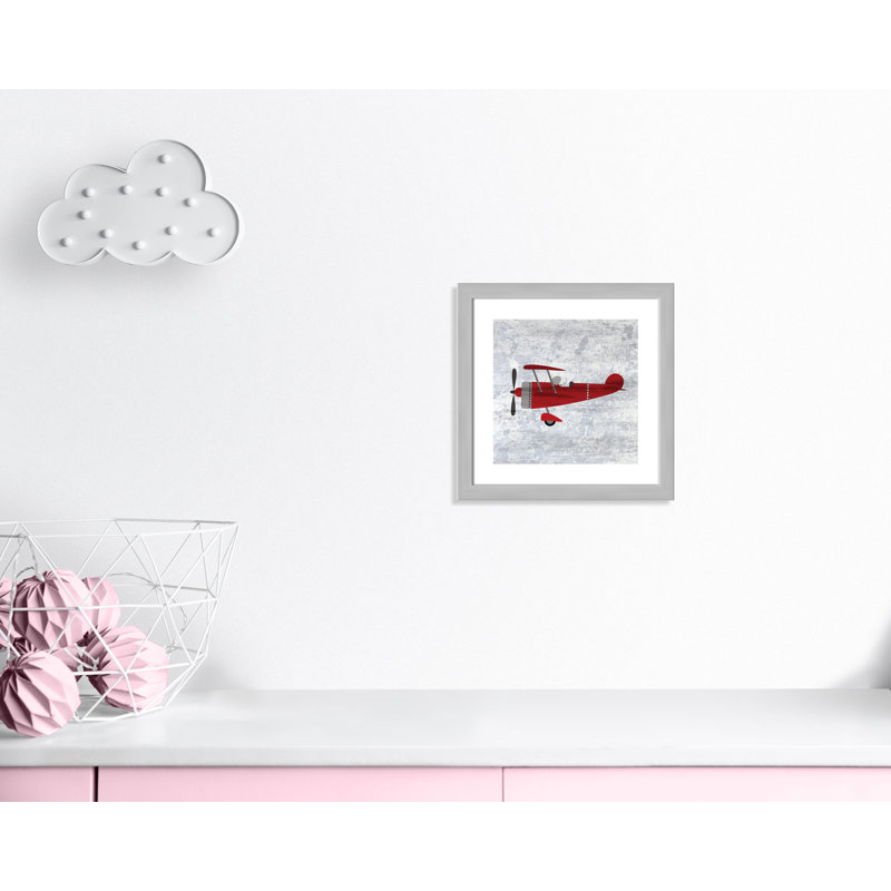 Impression sur papier rouge 2, H 16 po x l 16 po x P 0,6 po, Encadré plat argent