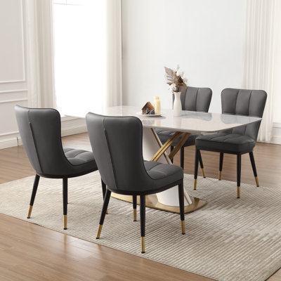 Chaise rembourrée moderne avec structure en métal