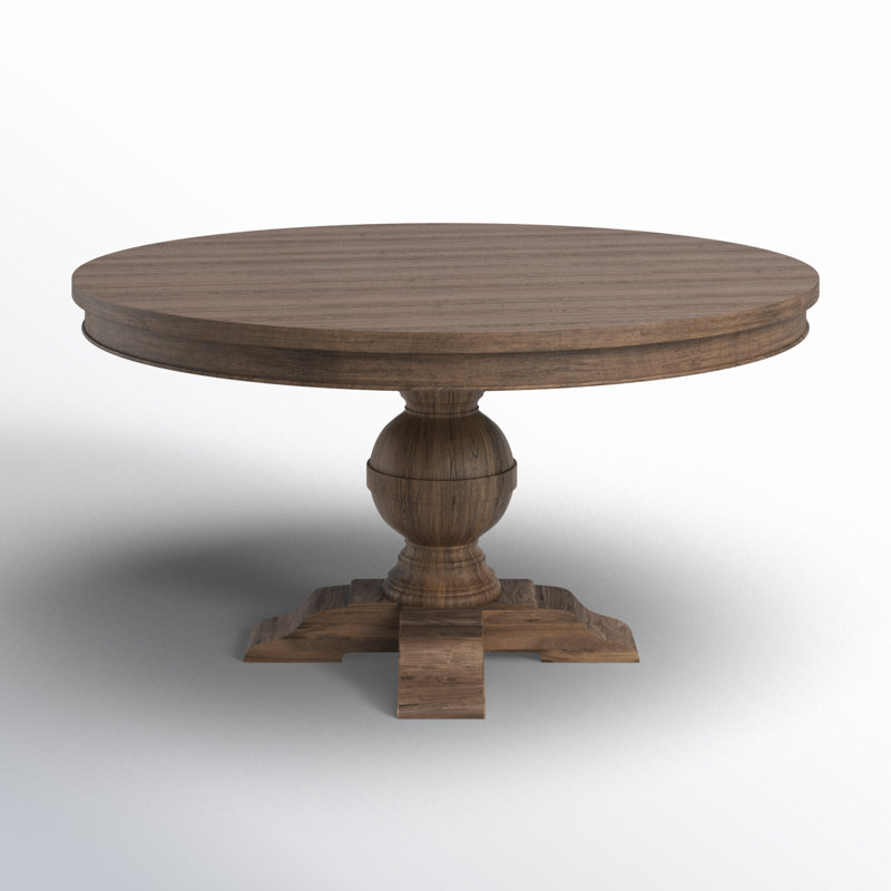 Chatham Downs Round Solid Wood Dining Table, Weathered Teak, 31" H x 48" W x 48" L