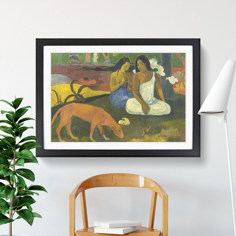 Arearea by Paul Gauguin - Picture Frame Painting, 36cm H x 48cm W x 2cm D, Black Framed