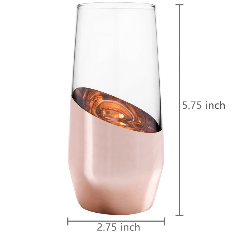 4 Piece 325ml Glass Flute Set